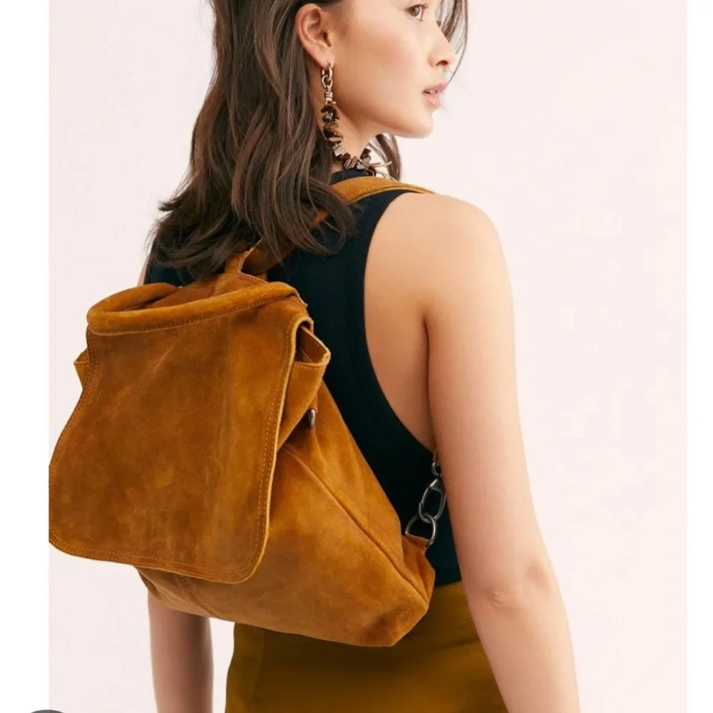 We are the Free Paris Convertible Suede Backpack